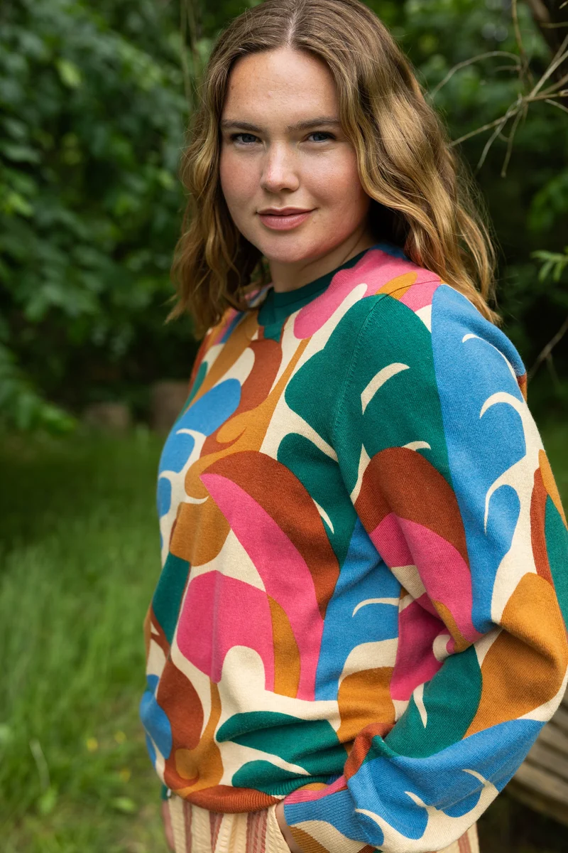 Danesvale Wool-Mix AOP Sweater Nougat TROPS