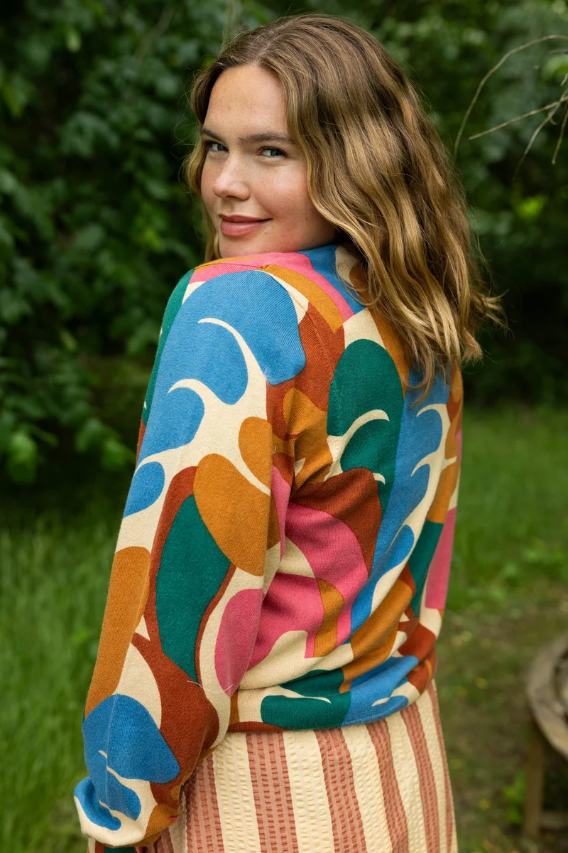Danesvale Wool-Mix AOP Sweater Nougat TROPS