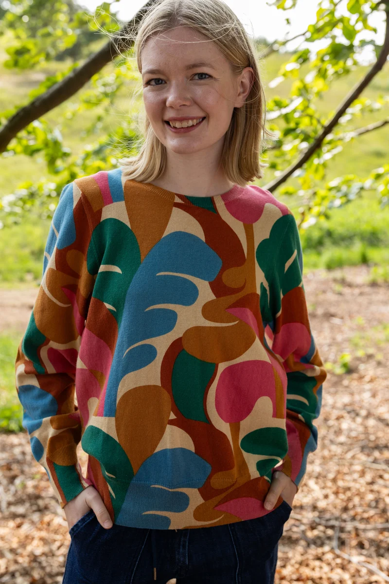Danesvale Wool-Mix AOP Sweater Nougat TROPS