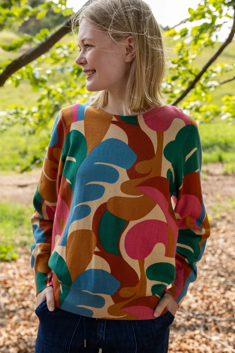Danesvale Wool-Mix AOP Sweater Nougat TROPS