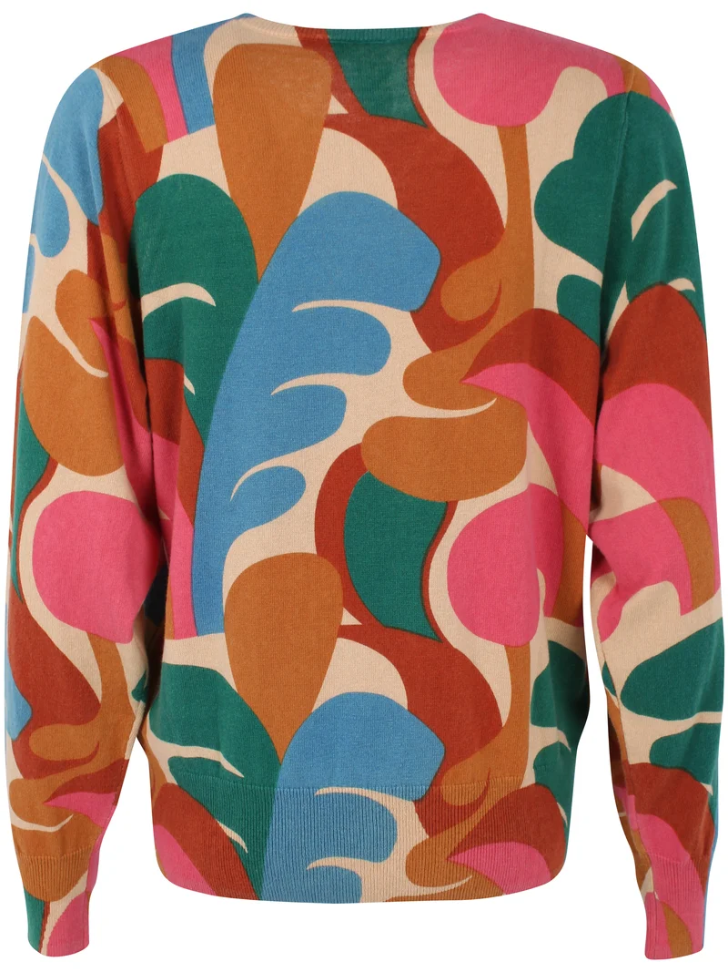 Danesvale Wool-Mix AOP Sweater Nougat TROPS