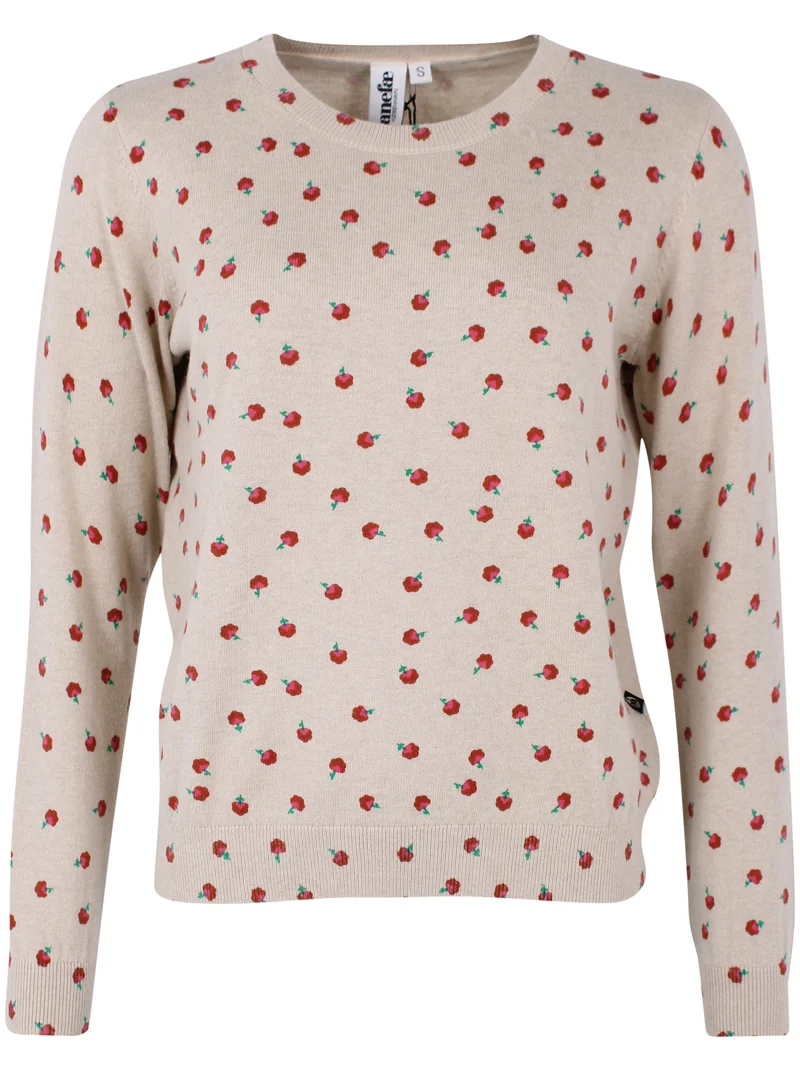 Danevibe Wool-Mix AOP Sweater Light Beige LILFLUFFERS