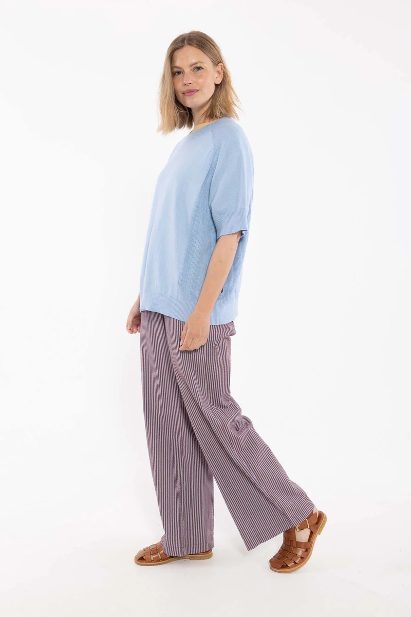 Danemarie Wool-Mix Sweater Tee Cold Sky