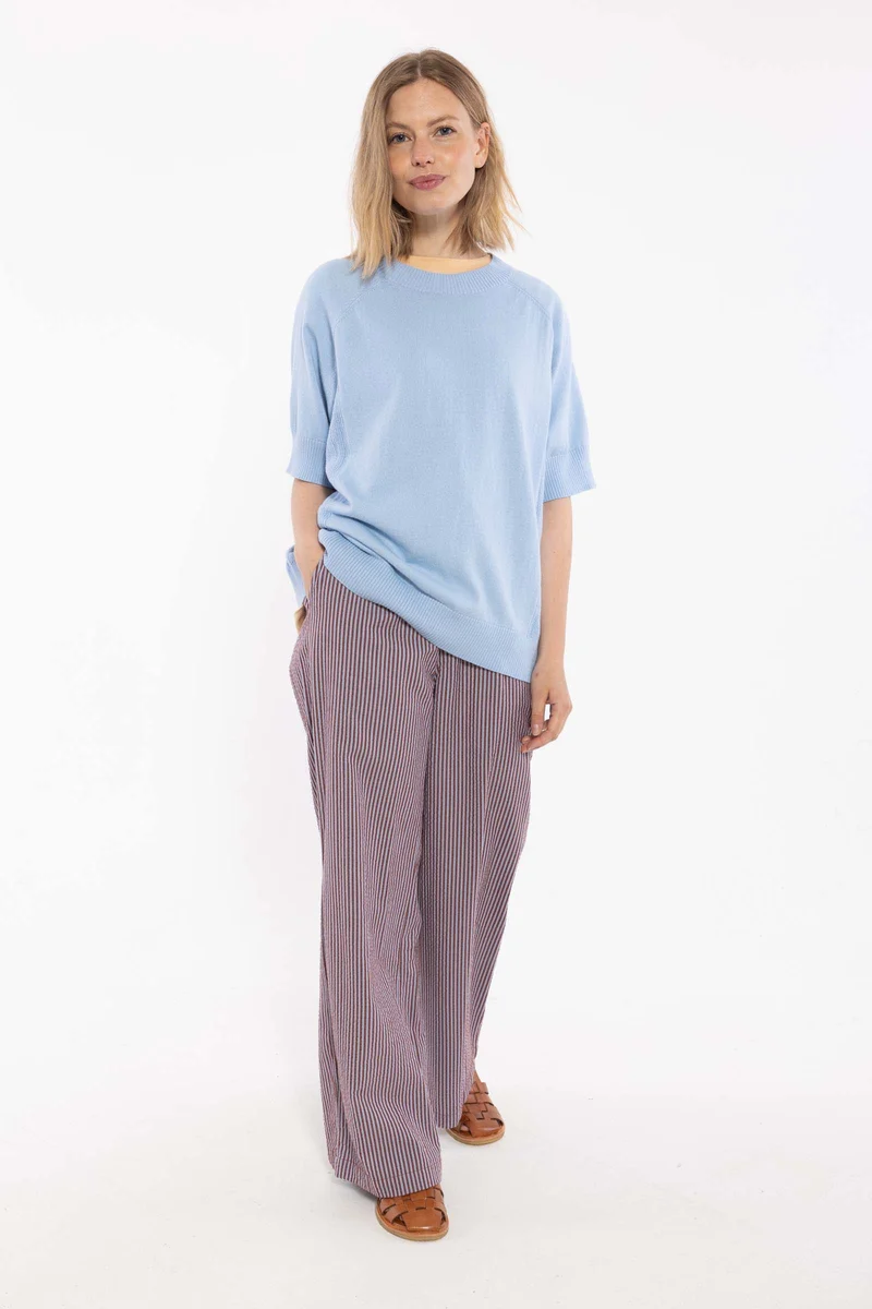Danemarie Wool-Mix Sweater Tee Cold Sky