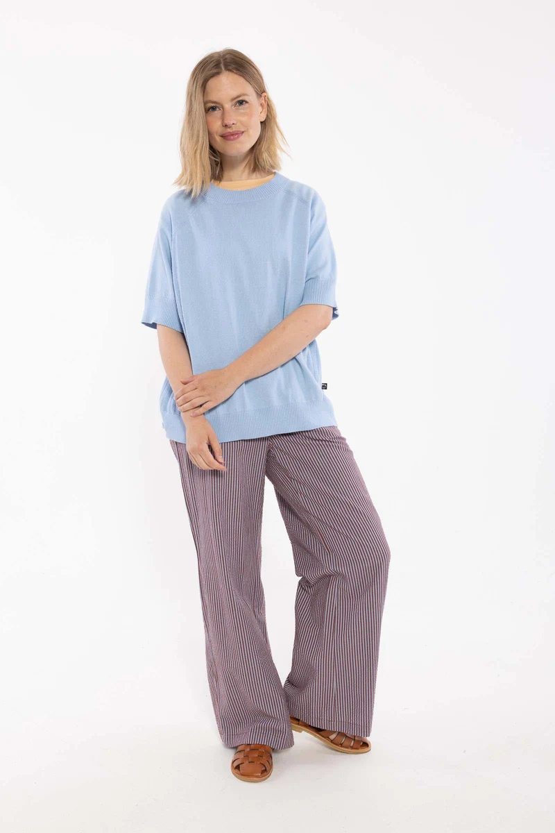 Danemarie Wool-Mix Sweater Tee Cold Sky