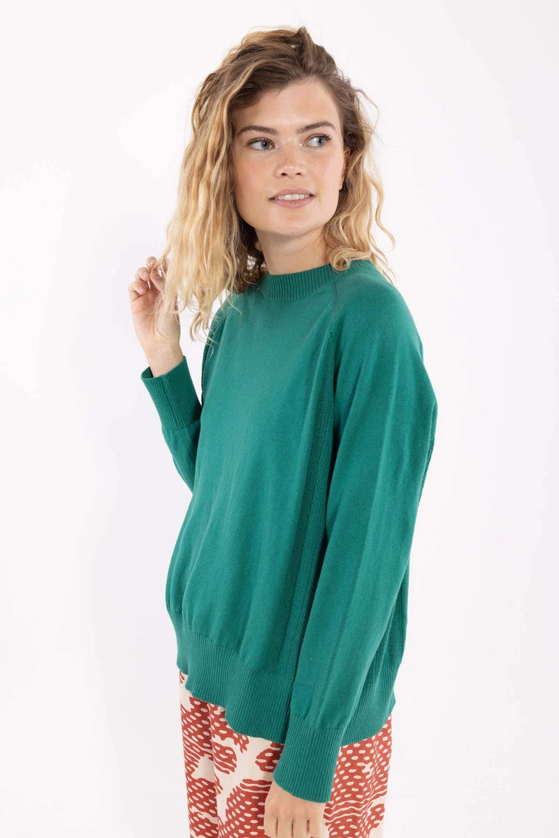 Danegertrud Wool-Mix Sweater Teal Lake