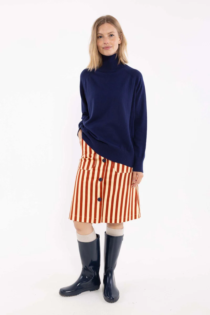Danenorma Highneck Wool-Mix Sweater Dark Blue
