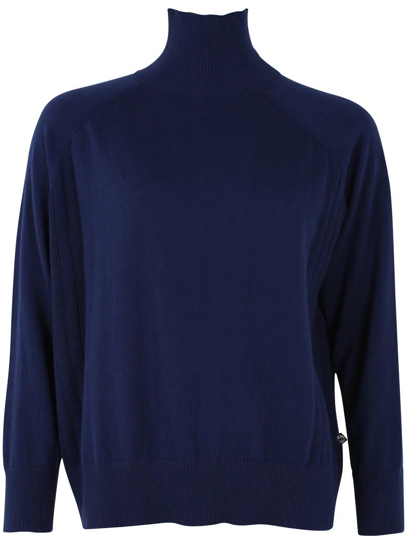 Danenorma Highneck Wool-Mix Sweater Dark Blue