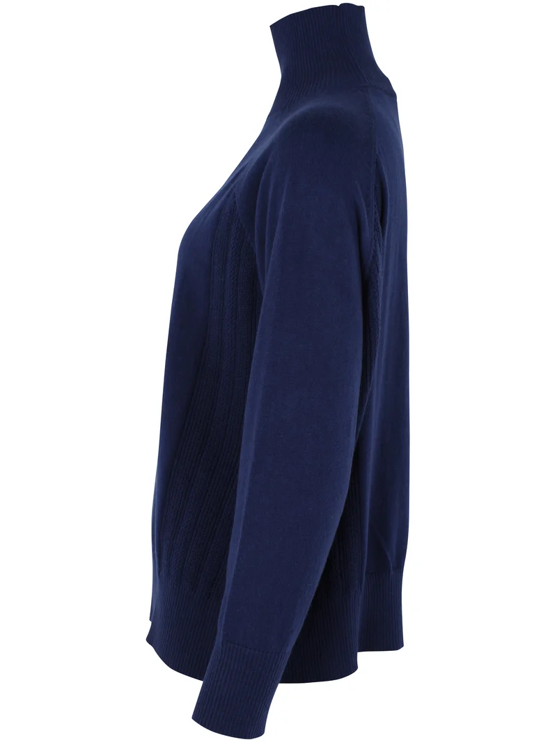 Danenorma Highneck Wool-Mix Sweater Dark Blue