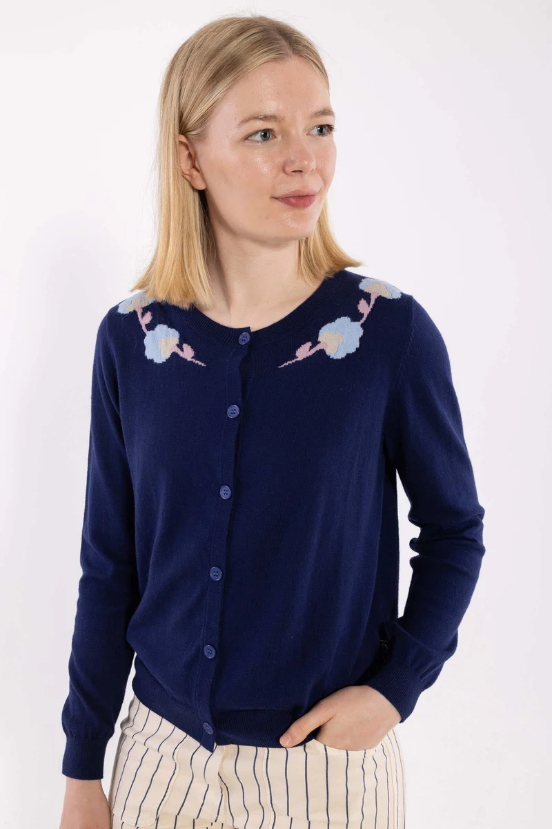Danelife Wool-Mix Cardigan Dark Blue
