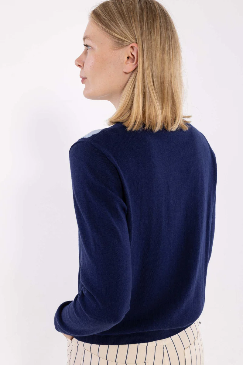 Danelife Wool-Mix Cardigan Dark Blue