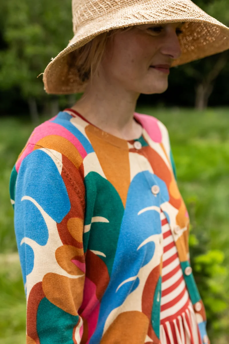Danelife Wool-Mix AOP Cardigan Nougat TROPS