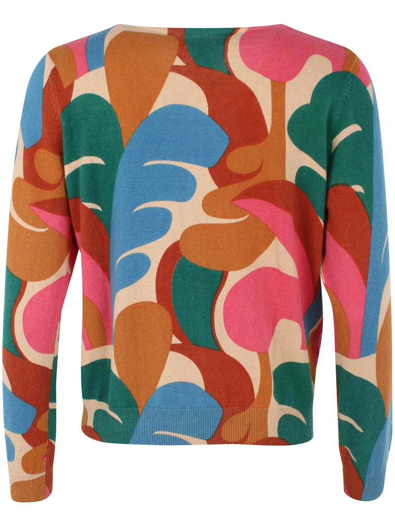 Danelife Wool-Mix AOP Cardigan Nougat TROPS