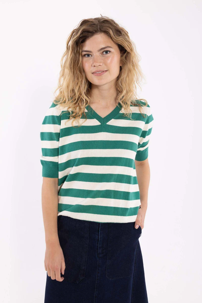 Danebliss Wool-Mix Sweater Tee Teal Lake/Chalk