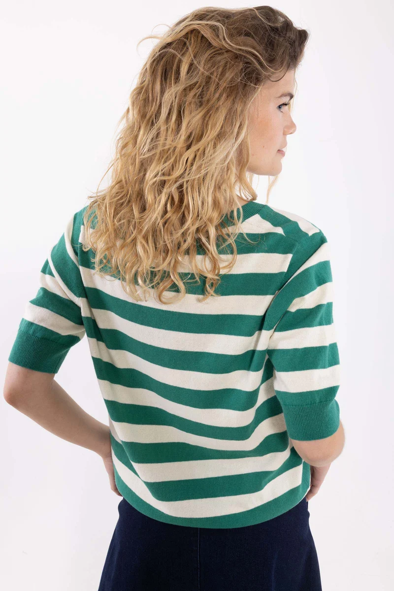 Danebliss Wool-Mix Sweater Tee Teal Lake/Chalk