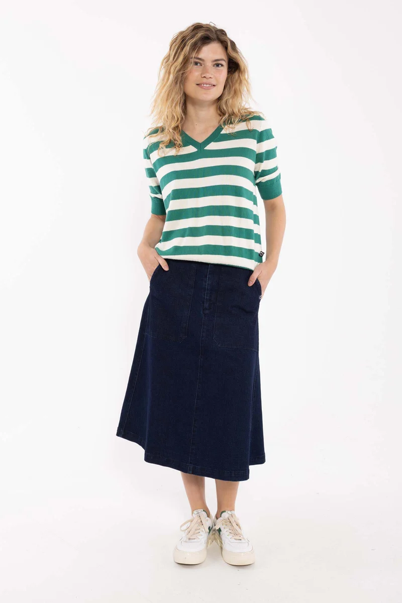 Danebliss Wool-Mix Sweater Tee Teal Lake/Chalk