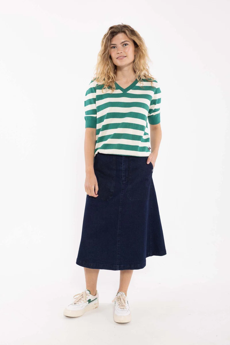 Danebliss Wool-Mix Sweater Tee Teal Lake/Chalk