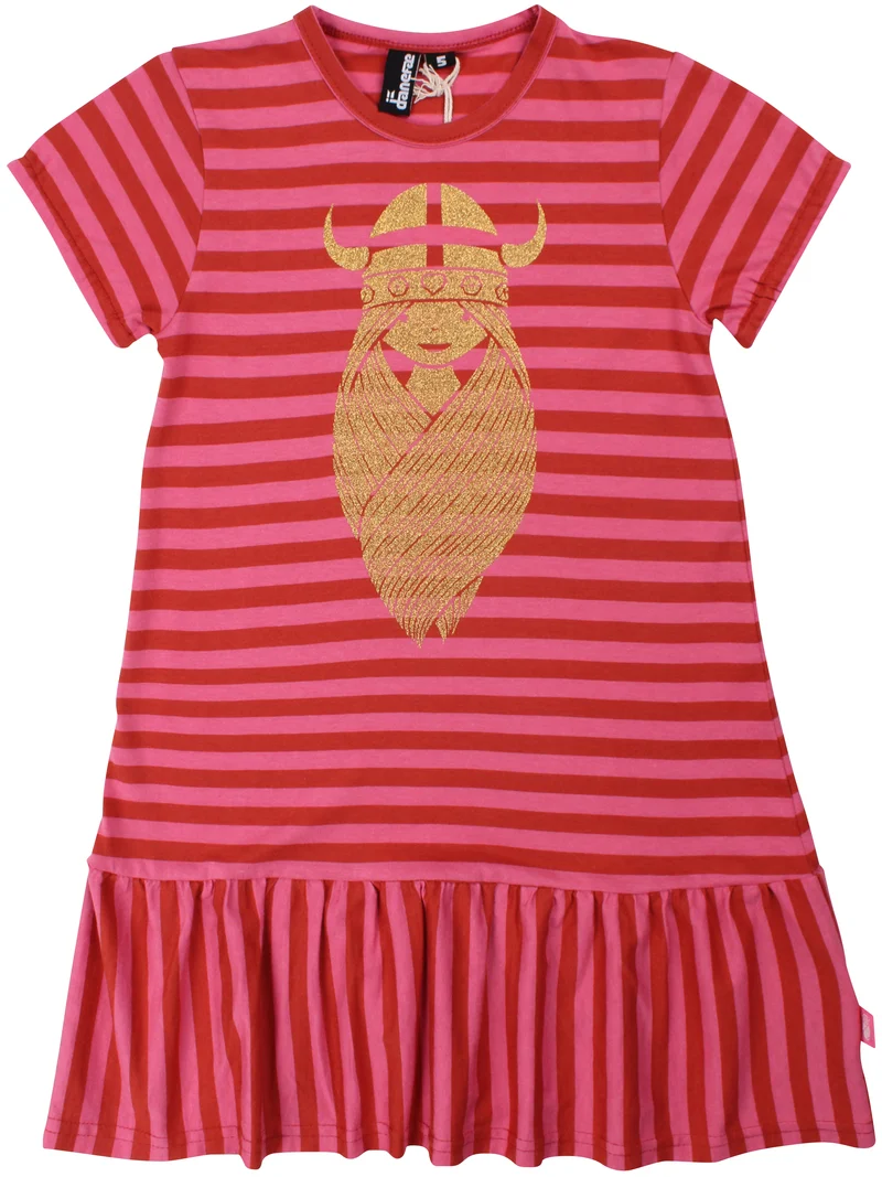 Danebanana Modal Dress Chili/Soft Cherry FREJA (GLITTER)