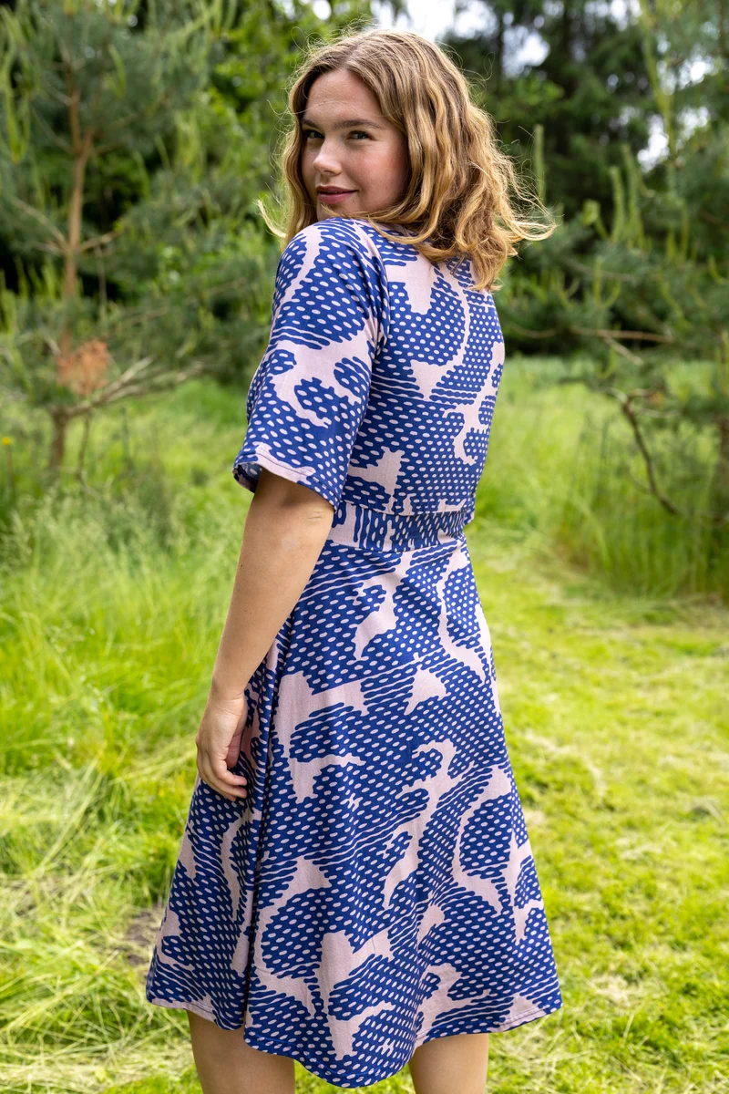 Daneviborg Modal SS Dress Quail/Dark Blue HALFTONE