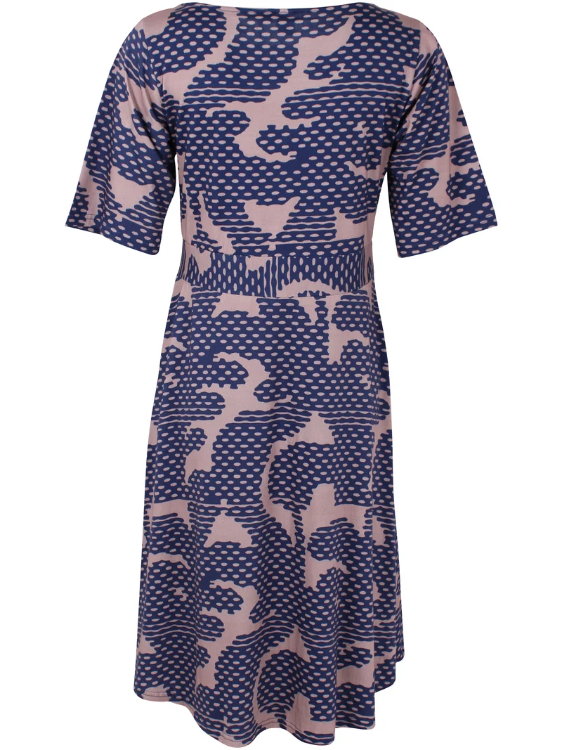 Daneviborg Modal SS Dress Quail/Dark Blue HALFTONE