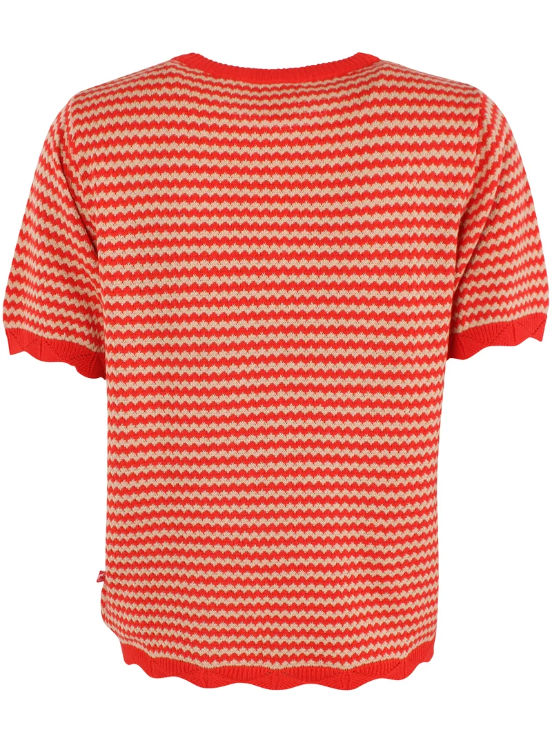 Danelounge Pearl Knit Boxy Sweater Summer Red/Nougat