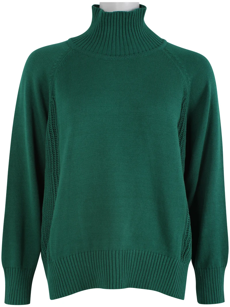 Danenorma Highneck Cotton Sweater Dark Green