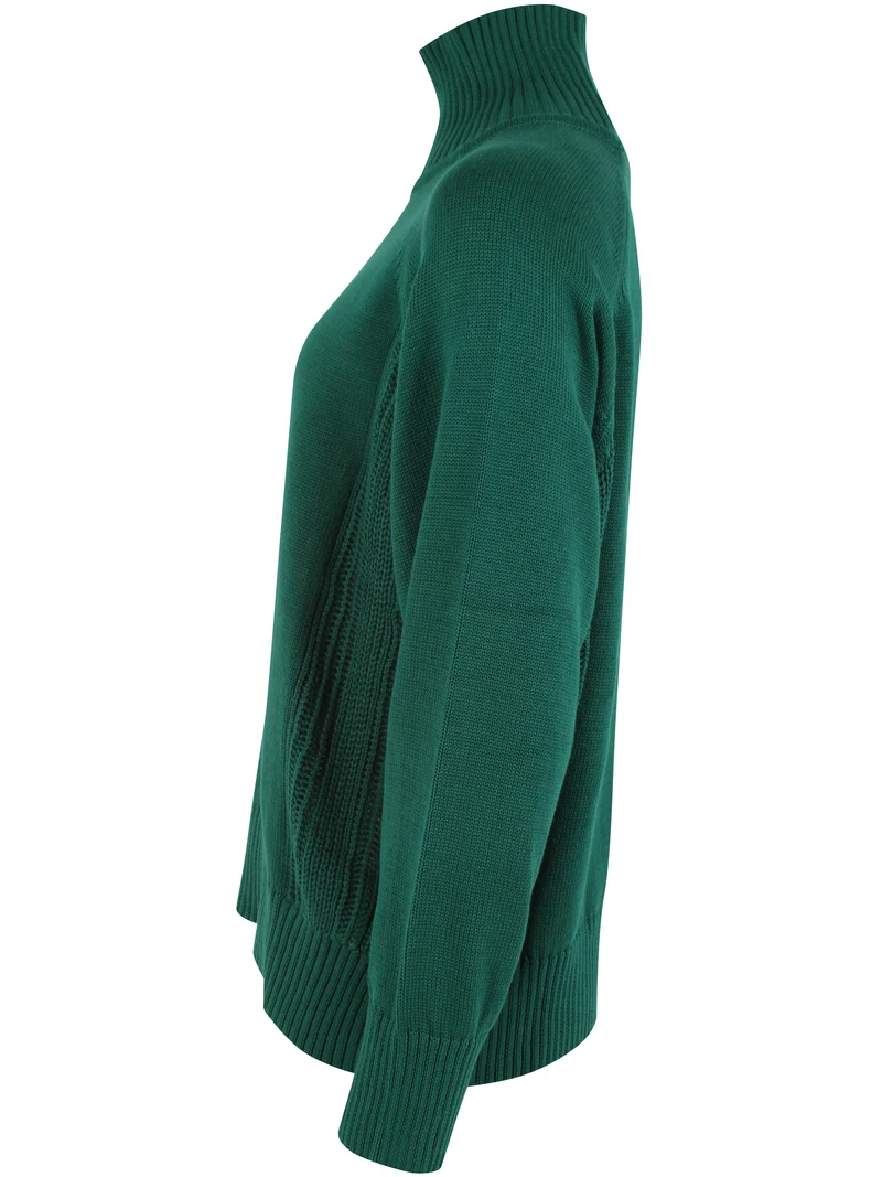 Danenorma Highneck Cotton Sweater Dark Green