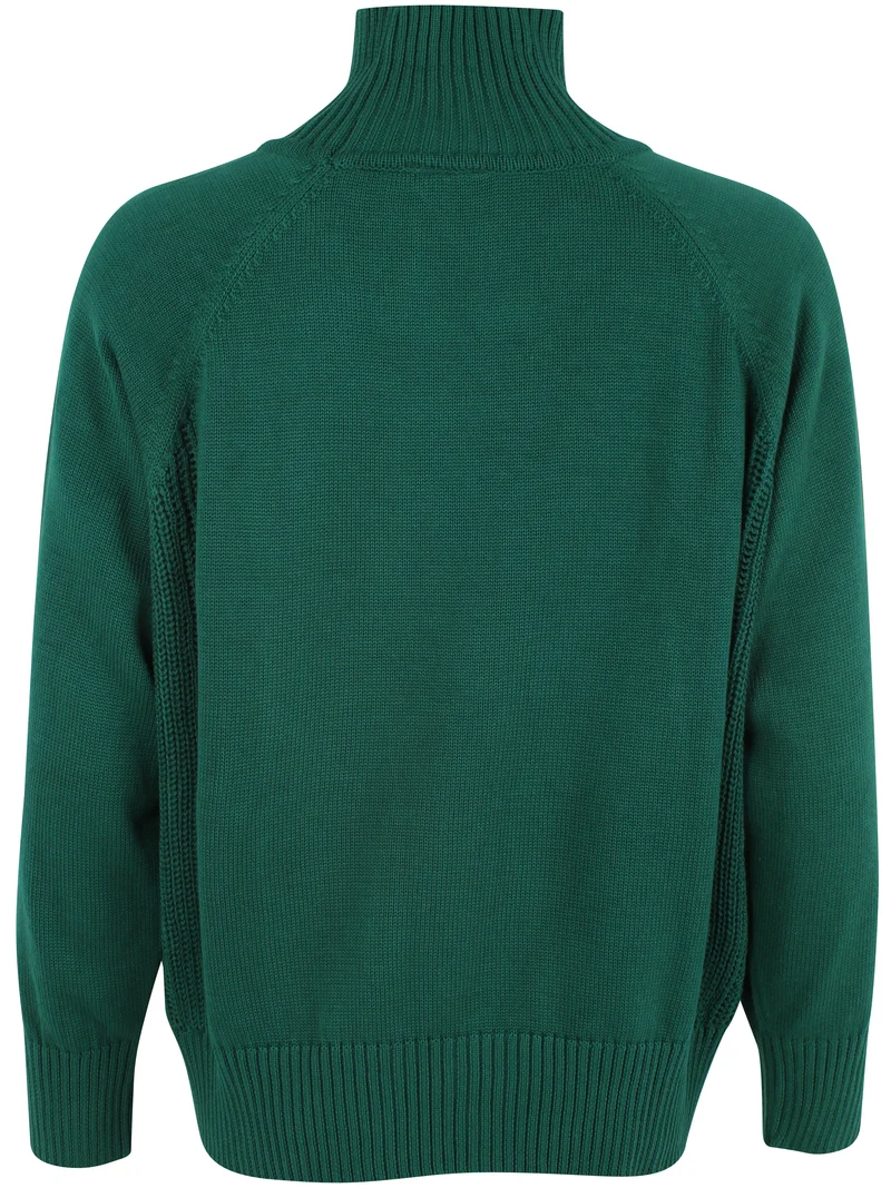 Danenorma Highneck Cotton Sweater Dark Green