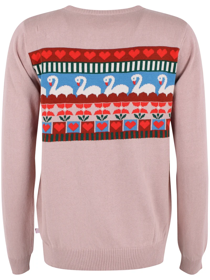 Danepearly Jaquard Cotton Sweater Quail SWAN