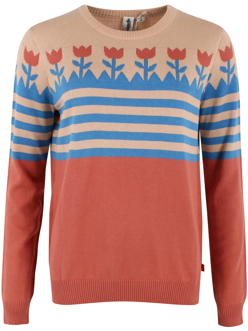 Danepearly Jaquard Cotton Sweater Aragon TULIP