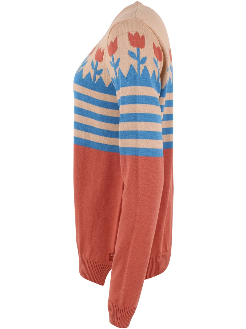 Danepearly Jaquard Cotton Sweater Aragon TULIP