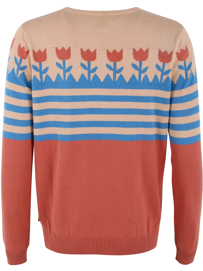 Danepearly Jaquard Cotton Sweater Aragon TULIP