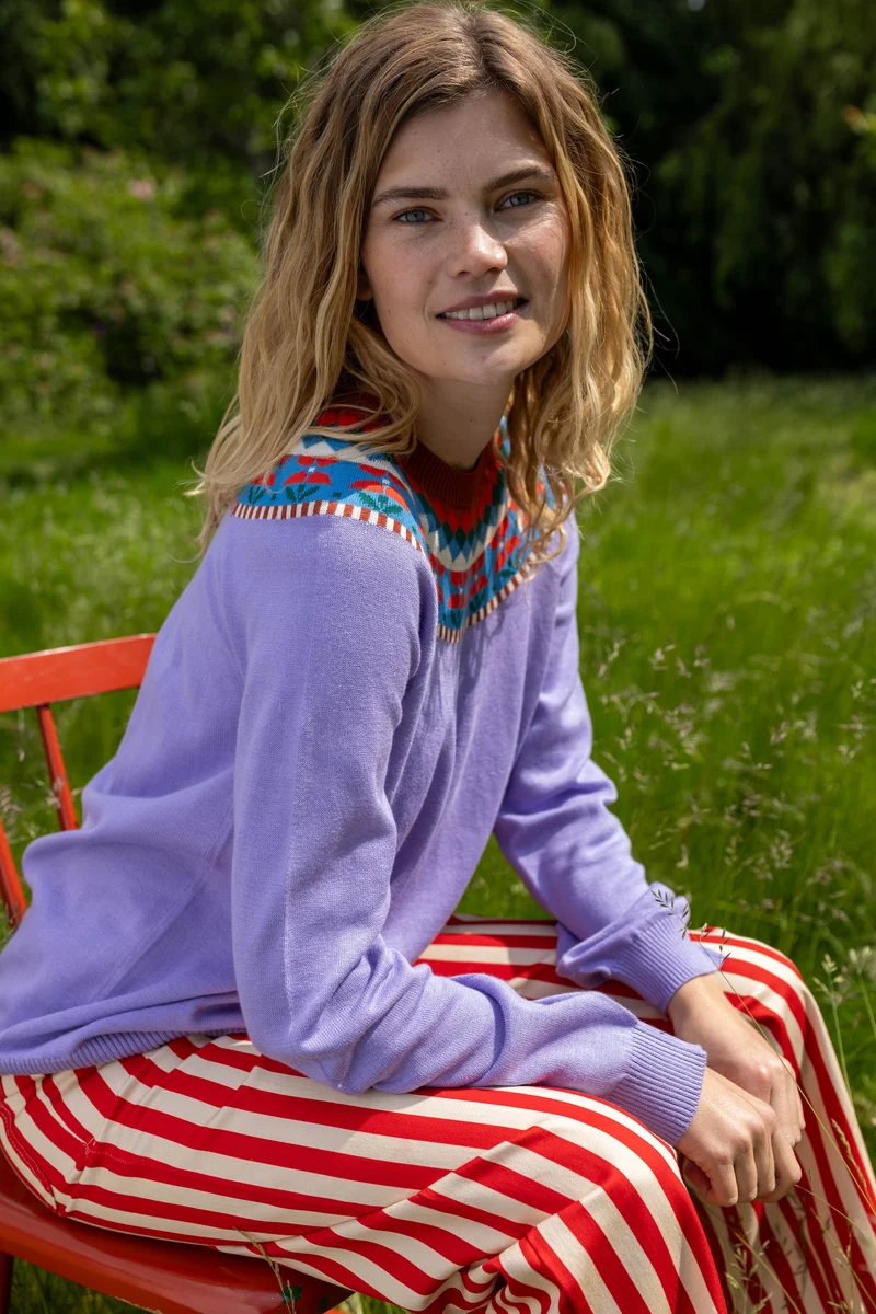 Daneshine Cotton Sweater Light Lilac