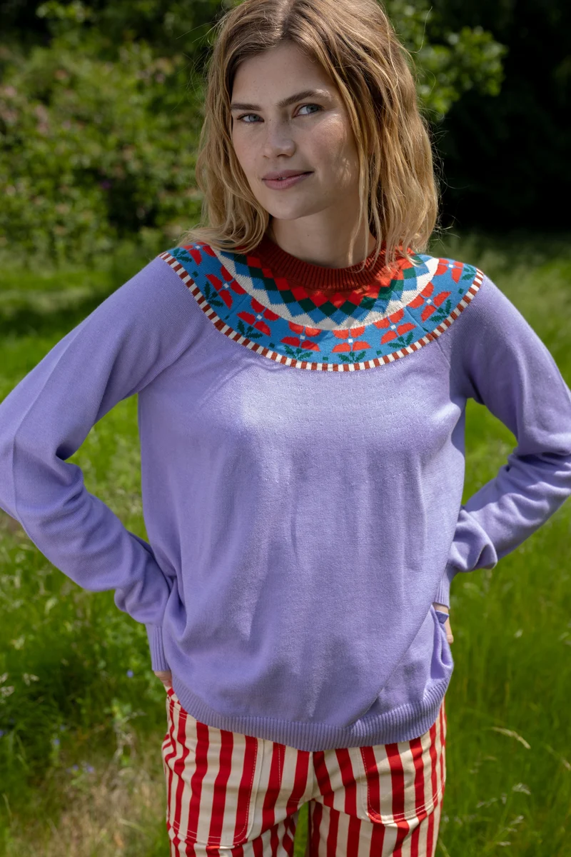 Daneshine Cotton Sweater Light Lilac