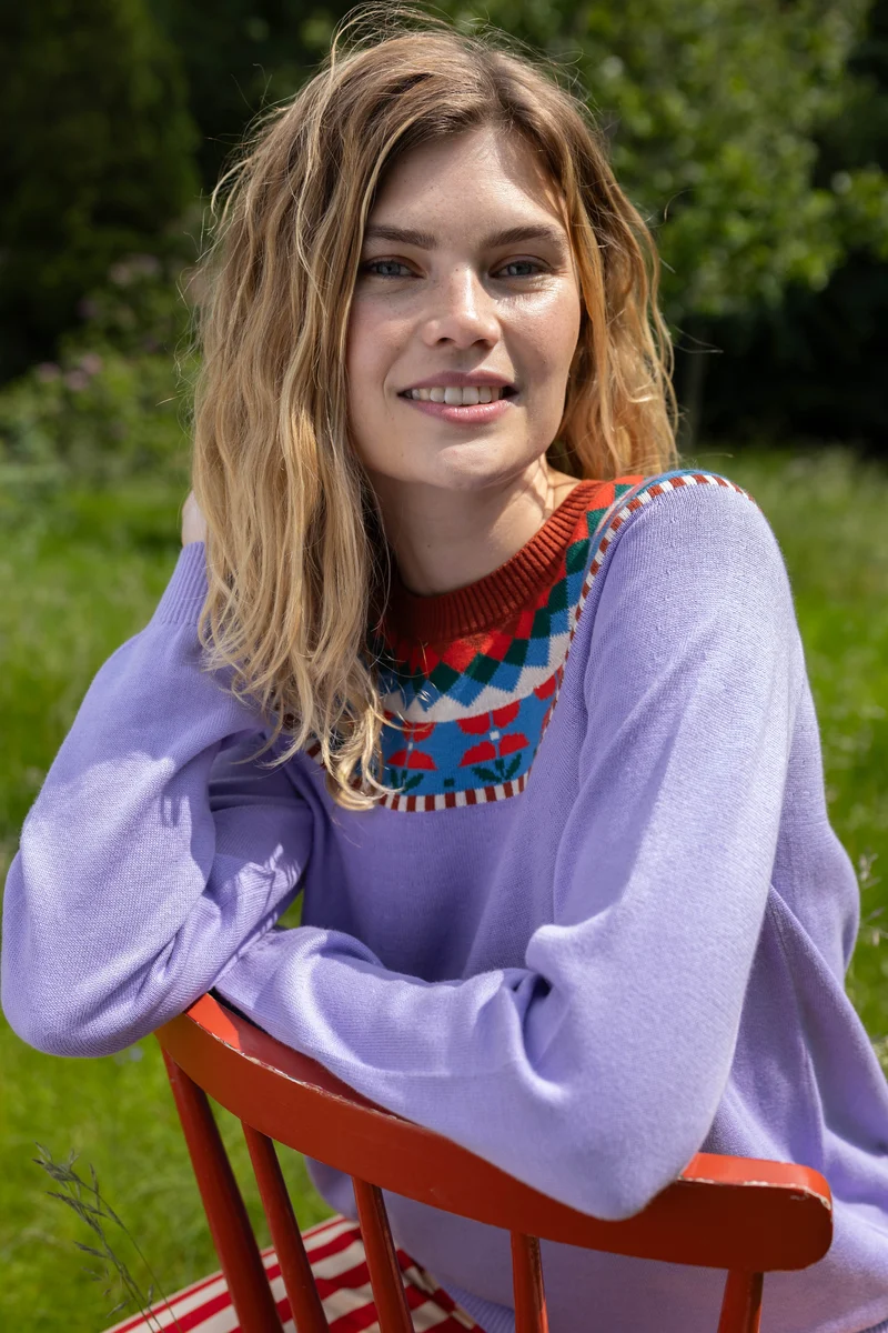 Daneshine Cotton Sweater Light Lilac