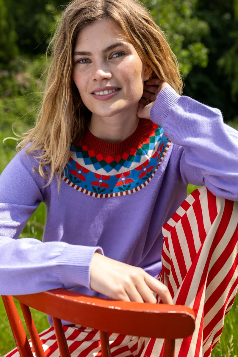 Daneshine Cotton Sweater Light Lilac