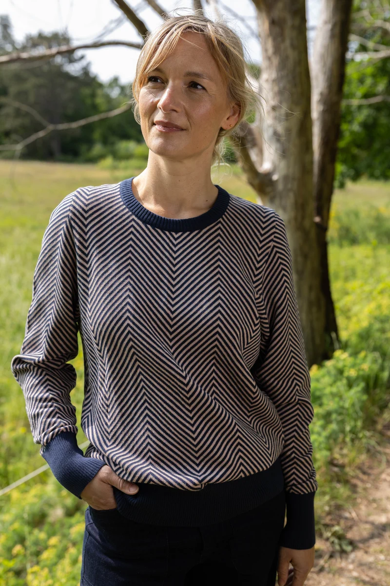 Danefox Cotton Sweater Dark Navy/Quail