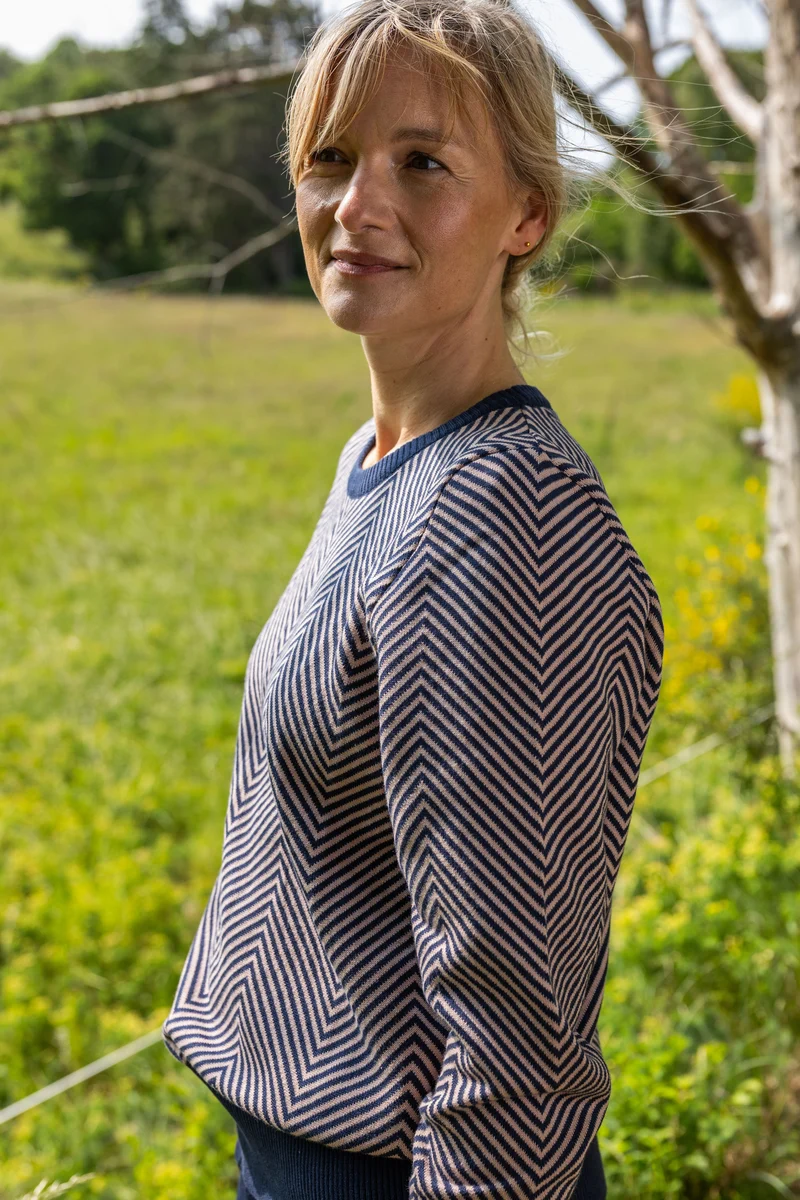 Danefox Cotton Sweater Dark Navy/Quail