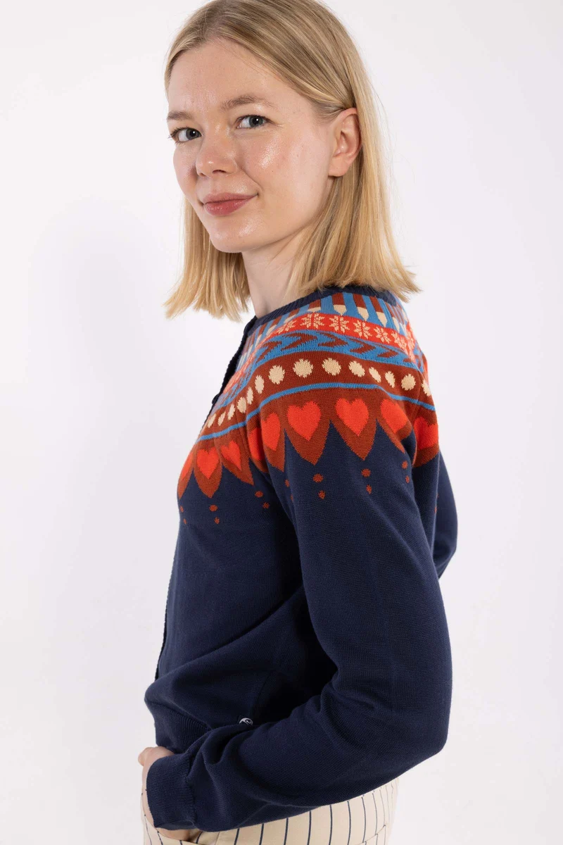 Danesweetheart Cotton Cardigan Dark Navy MULTI