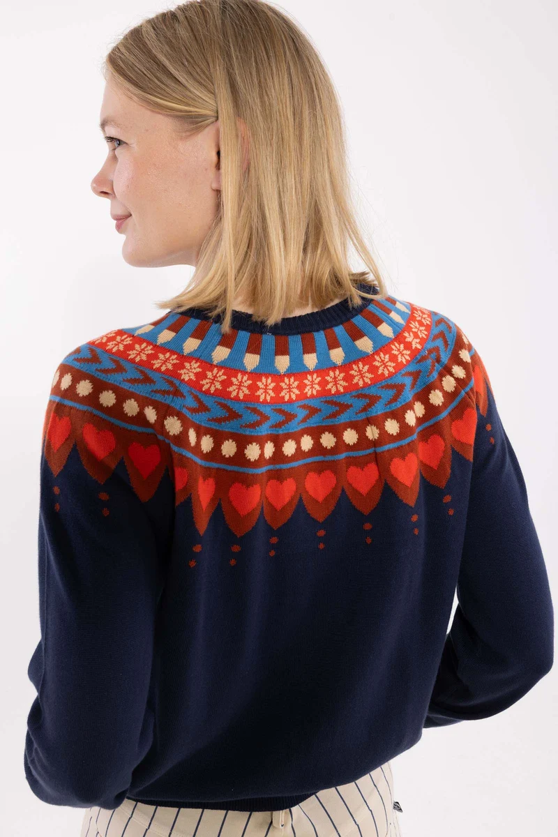 Danesweetheart Cotton Cardigan Dark Navy MULTI