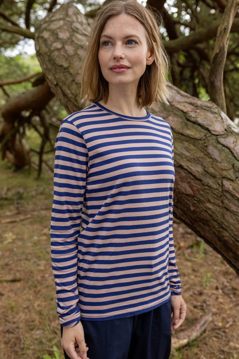 Danejubii Modal Tee Quail/Dark Blue