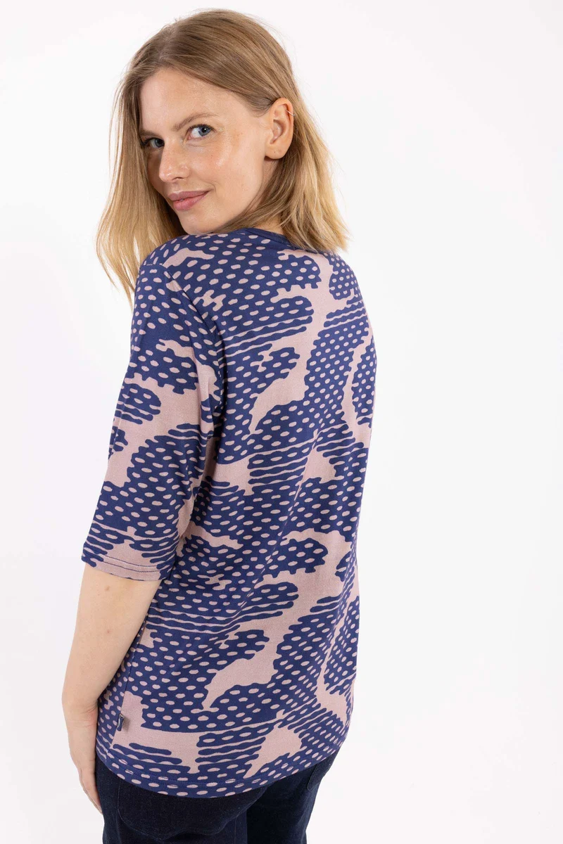 Danemanna Modal Tee Quail/Dark Blue HALFTONE