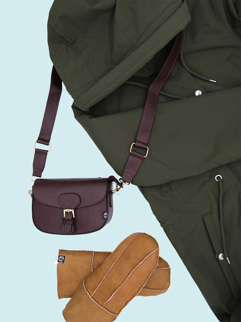 ESS - Danebernadotte Leather Shoulder Bag Red Wine