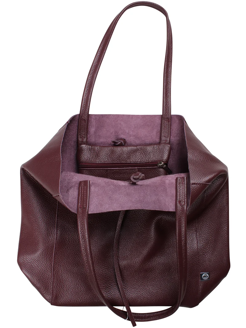 ESS - DaneHolstein Leather Tote Bag Red Wine
