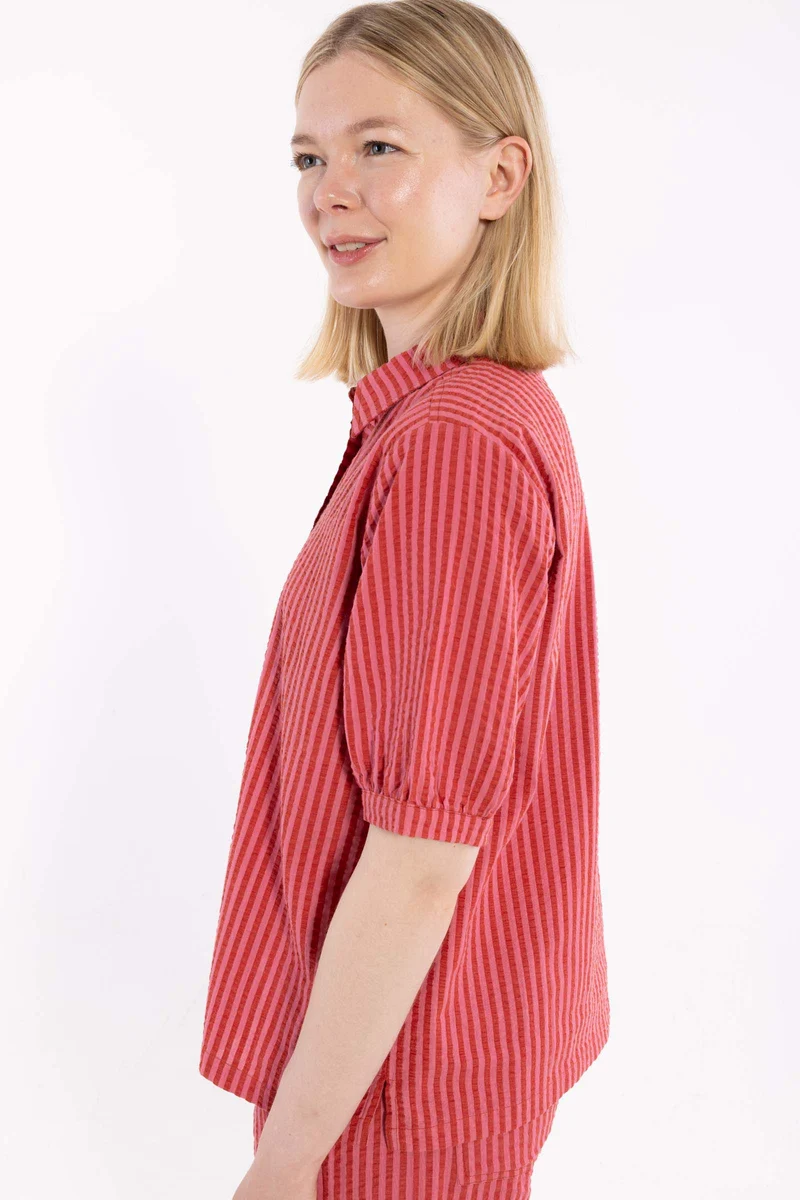 Danesyren Seersucker Shirt Chili/Soft Cherry