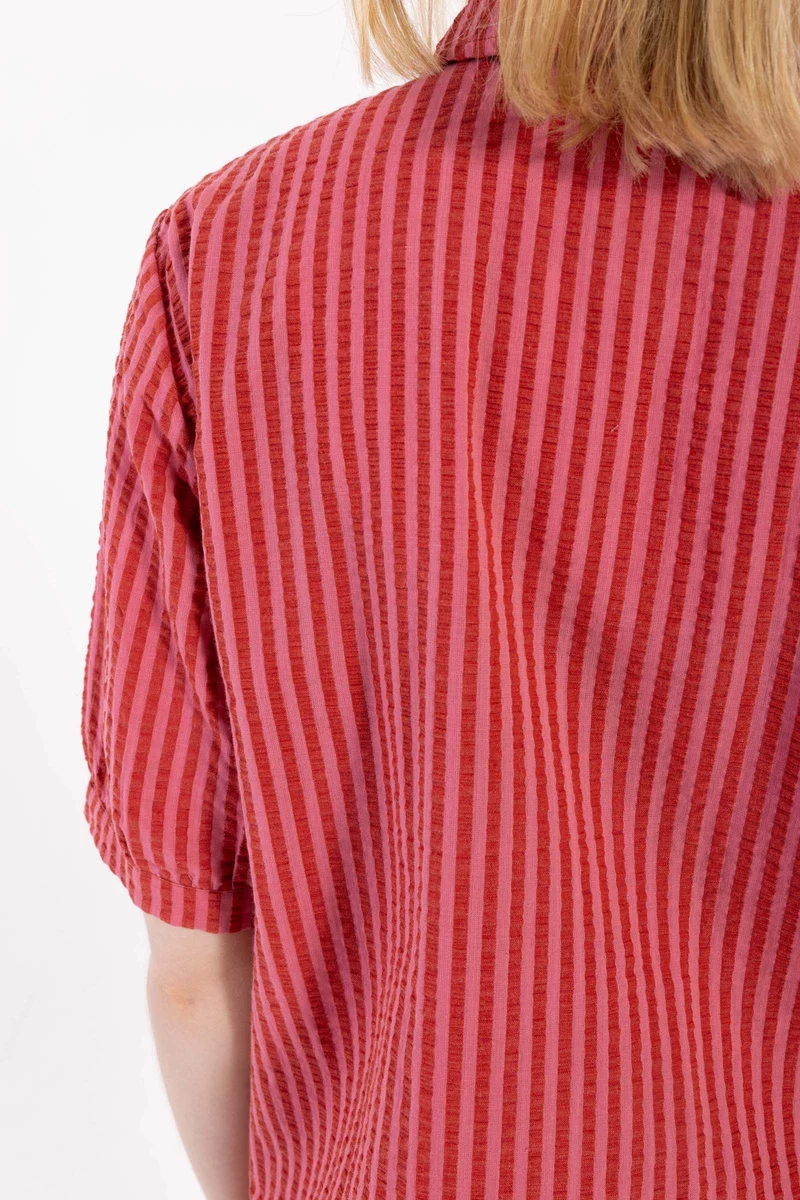 Danesyren Seersucker Shirt Chili/Soft Cherry