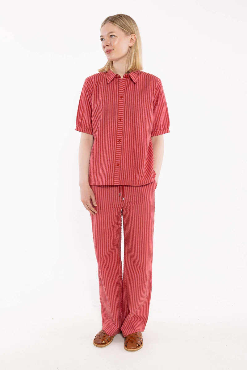 Danesyren Seersucker Shirt Chili/Soft Cherry