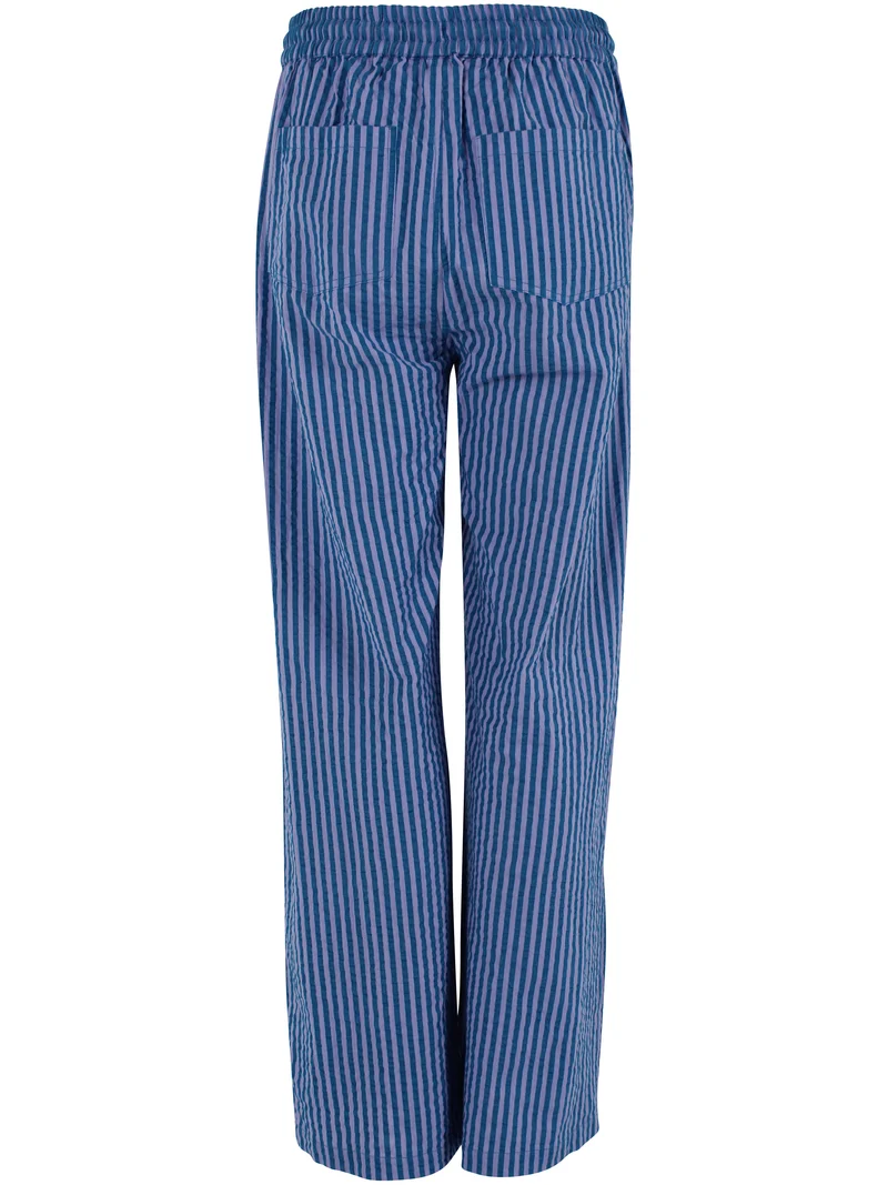 Danenynne Seersucker Pants Warm Blue/Light Lilac