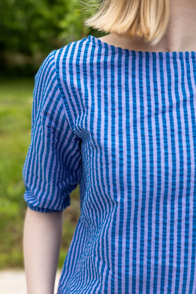 Danecremant Seersucker Shirt Warm Blue/Light Lilac