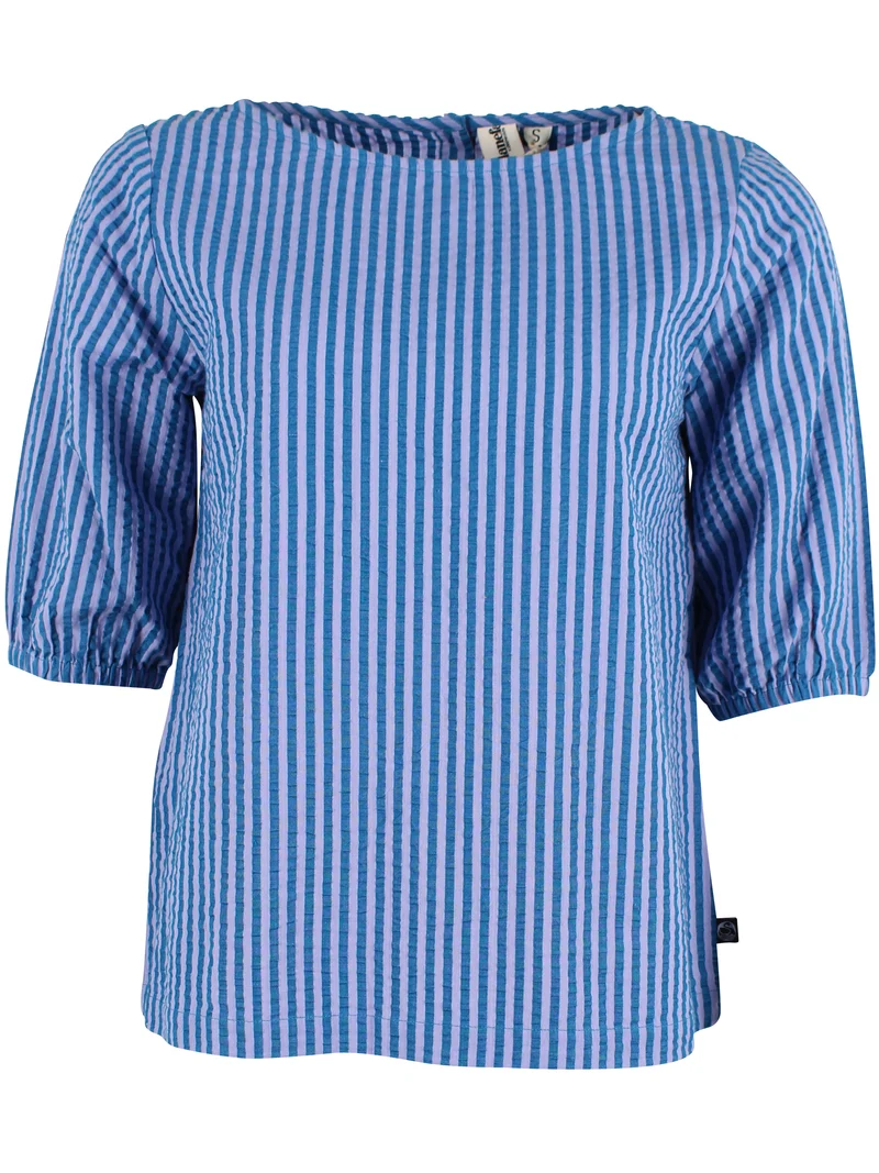 Danecremant Seersucker Shirt Warm Blue/Light Lilac